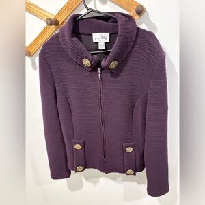 Joseph Ribkoff Purple Jack with button details